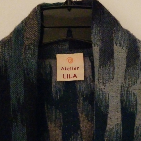 Atelier Lila Blue and Green Coat - Picture 3 of 3